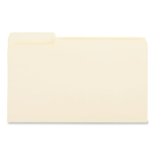 Image of Universal® Top Tab File Folders, 1/3-Cut Tabs: Left Position, Legal Size, 0.75" Expansion, Manila, 100/Box