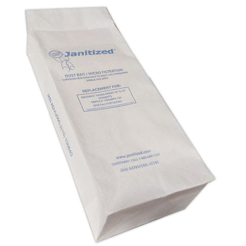 Image of Janitized® Vacuum Filter Bags Designed To Fit Advance Vu500/triple S Triumph, 100/carton