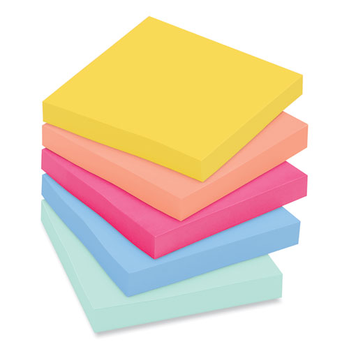 Image of Post-it® Notes Super Sticky Note Pads in Summer Joy Collection Colors, 3" x 3", Summer Joy Collection Colors, 70 Sheets/Pad, 24 Pads/Pack