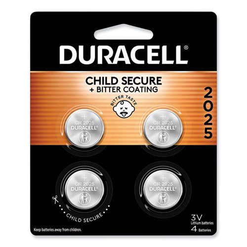 Image of Duracell® Lithium Coin Batteries With Bitterant, 2025, 4/Pack