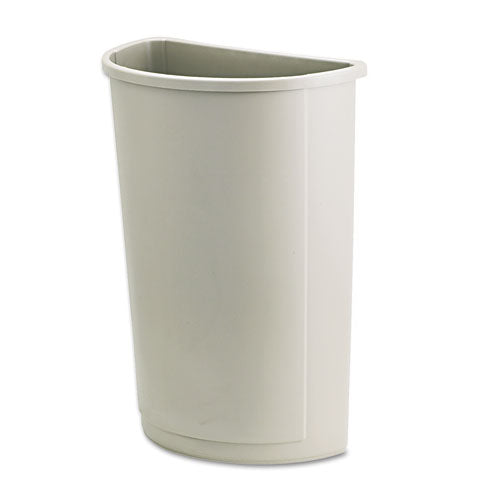 Image of Rubbermaid® Commercial Untouchable Half-Round Plastic Receptacle, 21 gal, Plastic, Beige