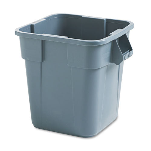 Image of Rubbermaid® Commercial Square Brute Container, 28 gal, Polyethylene, Gray