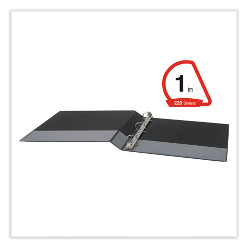 Image of Universal® Slant D-Ring View Binder, 3 Rings, 1" Capacity, 11 x 8.5, Black, 12/Carton