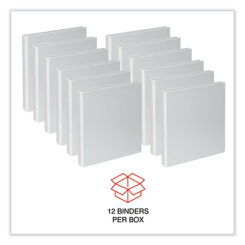 Image of Universal® Slant D-Ring View Binder, 3 Rings, 1" Capacity, 11 x 8.5, White, 12/Carton