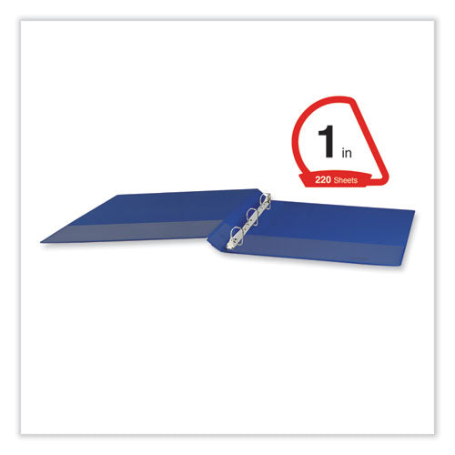 Image of Universal® Slant D-Ring View Binder, 3 Rings, 1" Capacity, 11 x 8.5, Navy Blue