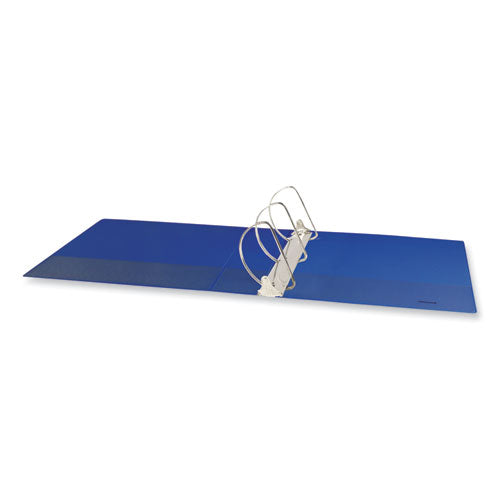 Image of Universal® Slant D-Ring View Binder, 3 Rings, 3" Capacity, 11 x 8.5, Navy Blue
