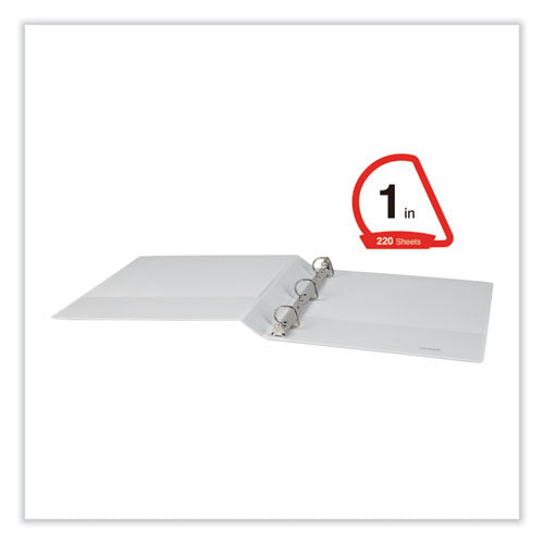 Image of Universal® Slant D-Ring View Binder, 3 Rings, 1" Capacity, 11 x 8.5, White, 12/Carton