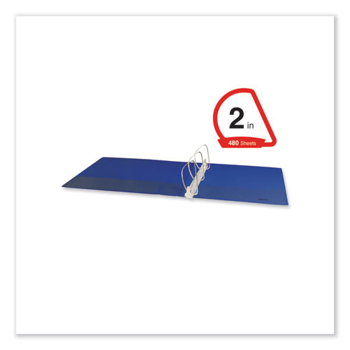 Image of Universal® Slant D-Ring View Binder, 3 Rings, 2" Capacity, 11 x 8.5, Navy Blue