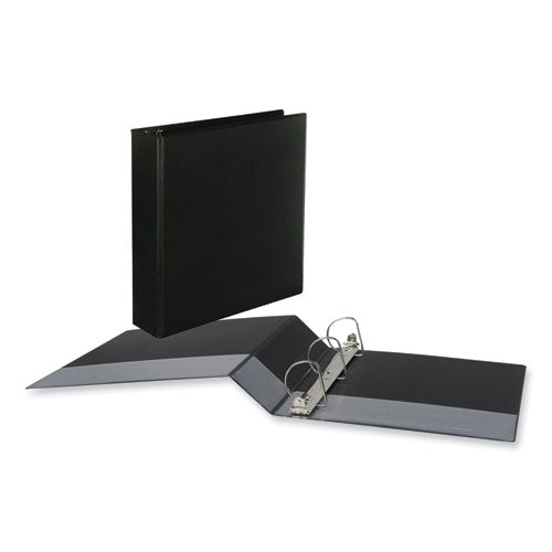 Image of Universal® Slant D-Ring View Binder, 3 Rings, 2" Capacity, 11 x 8.5, Black, 6/Carton