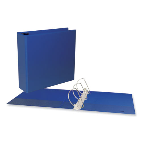 Image of Universal® Slant D-Ring View Binder, 3 Rings, 3" Capacity, 11 x 8.5, Navy Blue