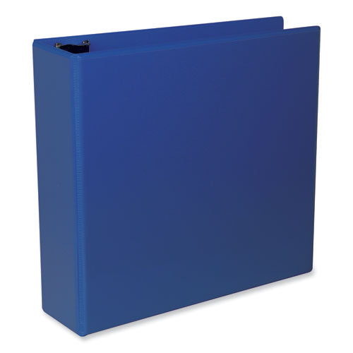 Image of Universal® Slant D-Ring View Binder, 3 Rings, 3" Capacity, 11 x 8.5, Navy Blue