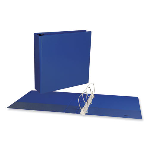 Image of Universal® Slant D-Ring View Binder, 3 Rings, 2" Capacity, 11 x 8.5, Navy Blue
