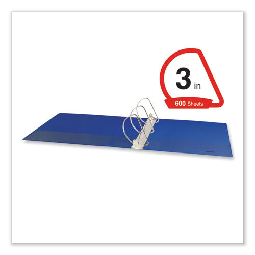 Image of Universal® Slant D-Ring View Binder, 3 Rings, 3" Capacity, 11 x 8.5, Navy Blue