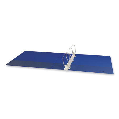Image of Universal® Slant D-Ring View Binder, 3 Rings, 2" Capacity, 11 x 8.5, Navy Blue