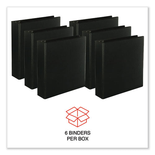 Image of Universal® Slant D-Ring View Binder, 3 Rings, 2" Capacity, 11 x 8.5, Black, 6/Carton
