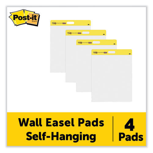 Image of Post-it® Easel Pads Super Sticky Self-Stick Wall Pad, Unruled, 20 x 23, White, 20 Sheets/Pad, 2 Pads/Pack, 2 Packs/Carton