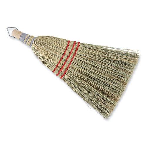 Image of Boardwalk® Corn Whisk Broom, Corn Fiber Bristles, 9" Bristle Length, Yellow, 12/Carton