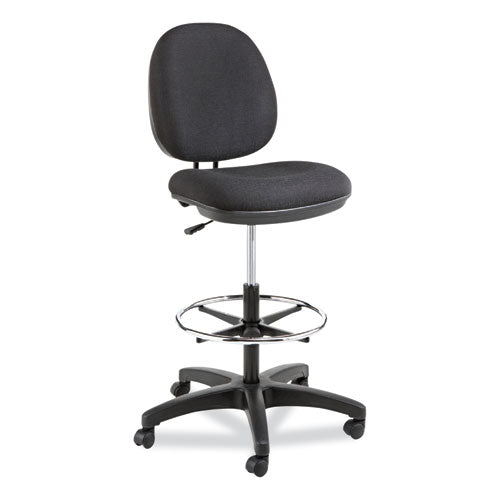 Image of Alera® Alera Interval Series Swivel Task Stool, Supports Up To 275 Lb, 23.93" To 34.53" Seat Height, Black Fabric