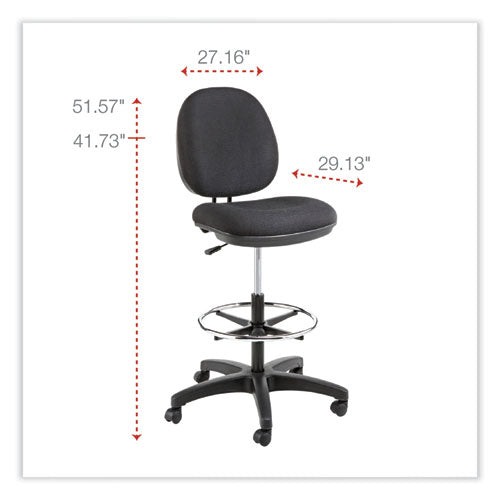 Image of Alera® Alera Interval Series Swivel Task Stool, Supports Up To 275 Lb, 23.93" To 34.53" Seat Height, Black Fabric