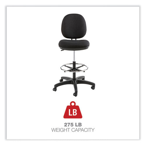 Image of Alera® Alera Interval Series Swivel Task Stool, Supports Up To 275 Lb, 23.93" To 34.53" Seat Height, Black Fabric