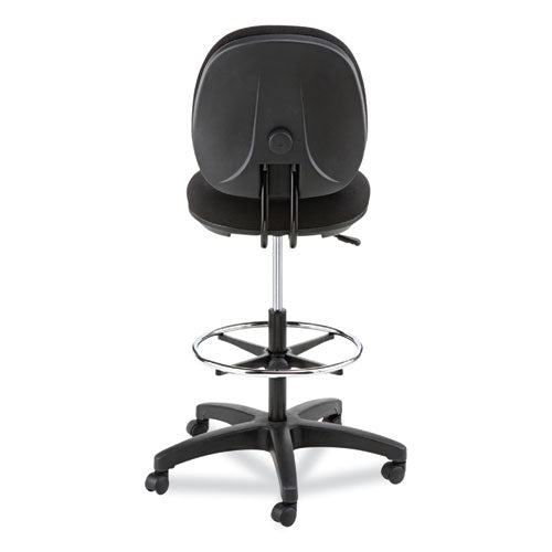 Image of Alera® Alera Interval Series Swivel Task Stool, Supports Up To 275 Lb, 23.93" To 34.53" Seat Height, Black Fabric