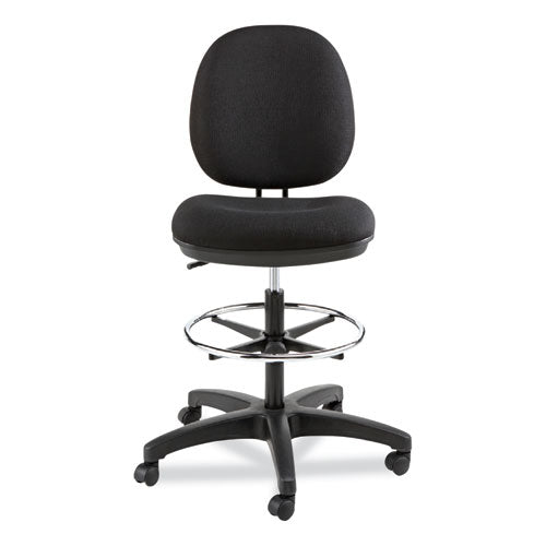 Image of Alera® Alera Interval Series Swivel Task Stool, Supports Up To 275 Lb, 23.93" To 34.53" Seat Height, Black Fabric