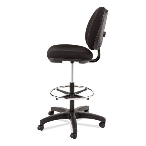 Image of Alera® Alera Interval Series Swivel Task Stool, Supports Up To 275 Lb, 23.93" To 34.53" Seat Height, Black Fabric