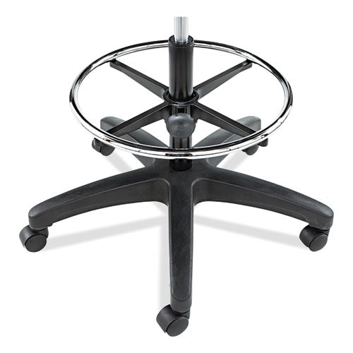 Image of Alera® Alera Interval Series Swivel Task Stool, Supports Up To 275 Lb, 23.93" To 34.53" Seat Height, Black Faux Leather