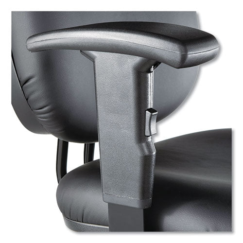 Image of Alera® Alera Interval Series Swivel Task Stool, Supports Up To 275 Lb, 23.93" To 34.53" Seat Height, Black Faux Leather