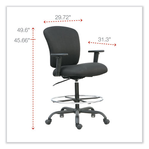 Image of Alera® Alera Mota Series Big And Tall Stool, Supports Up To 450 Lb, 28.74" To 32.67" Seat Height, Black