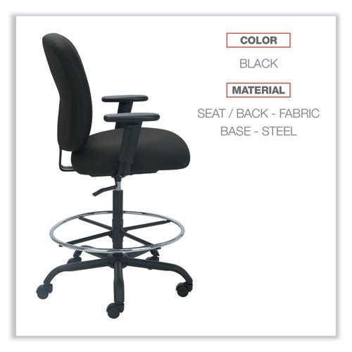 Image of Alera® Alera Mota Series Big And Tall Stool, Supports Up To 450 Lb, 28.74" To 32.67" Seat Height, Black