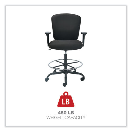 Image of Alera® Alera Mota Series Big And Tall Stool, Supports Up To 450 Lb, 28.74" To 32.67" Seat Height, Black