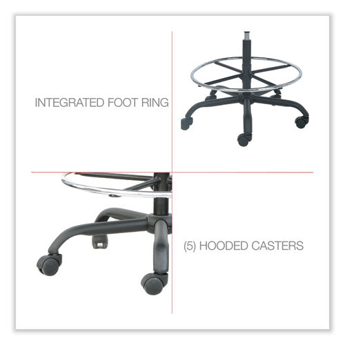 Image of Alera® Alera Mota Series Big And Tall Stool, Supports Up To 450 Lb, 28.74" To 32.67" Seat Height, Black