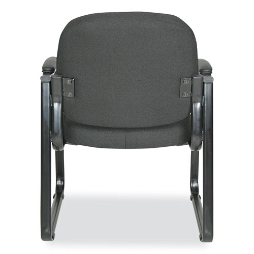 Image of Alera® Alera Genaro Series Fabric Half-Back Sled Base Guest Chair, 25" x 24.80" x 33.66", Black Seat, Black Back, Black Base