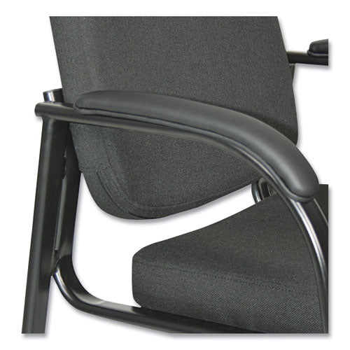 Image of Alera® Alera Genaro Series Fabric Half-Back Sled Base Guest Chair, 25" x 24.80" x 33.66", Black Seat, Black Back, Black Base