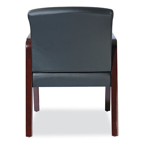 Image of Alera® Alera Reception Lounge WL Series Guest Chair, 24.21" x 24.8" x 32.67", Black Seat, Black Back, Mahogany Base