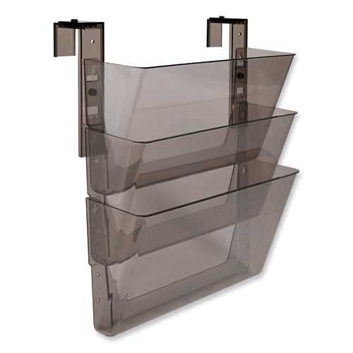 Image of deflecto® DocuPocket Three-Pocket File Partition Set, 3 Sections, Letter Size, 13" x 7" x 20", Smoke, 3/Set