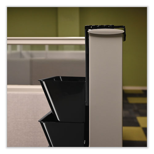 Image of deflecto® Two Break-Resistant Plastic Partition Brackets, For 2.63 to 4.13 Wide Partition Walls, Black, 2/Pack