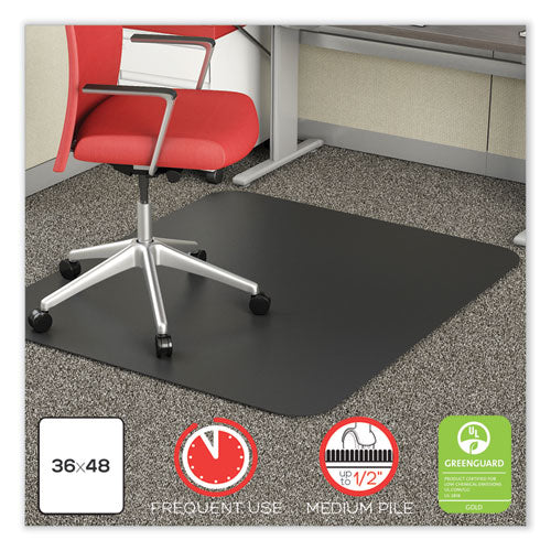 Image of deflecto® Supermat Frequent Use Chair Mat For Medium Pile Carpet, 36 X 48, Rectangular, Black