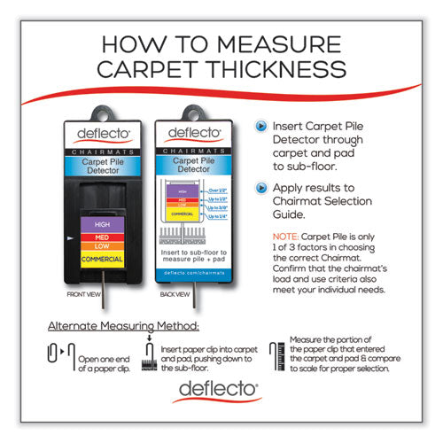 Image of deflecto® Supermat Frequent Use Chair Mat For Medium Pile Carpet, 36 X 48, Rectangular, Black