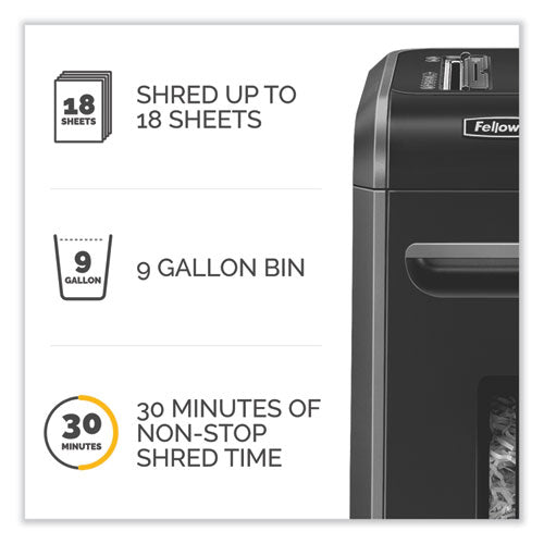 Image of Fellowes® Powershred 99ci 100% Jam Proof Cross-Cut Shredder, 18 Manual Sheet Capacity