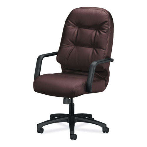 Image of HON® Pillow-Soft 2090 Series Executive High-Back Swivel/tilt Chair, Supports 300 Lb, 16.75" To 21.25" Seat, Burgundy, Black Base