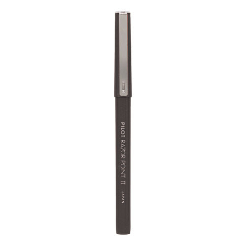 Image of Pilot® Razor Point Fine Line Porous Point Pen, Stick, Extra-Fine 0.3 Mm, Black Ink, Black Barrel, Dozen
