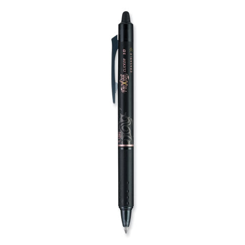Image of Pilot® Frixion Clicker Erasable Gel Pen, Retractable, Bold 1 Mm, Black Ink, Black Barrel, Dozen