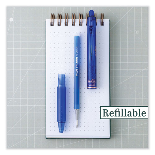 Image of Pilot® Frixion Clicker Erasable Gel Pen, Retractable, Bold 1 Mm, Blue Ink, Blue Barrel, Dozen