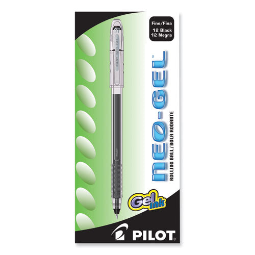 Image of Pilot® Neo-Gel Gel Pen, Stick, Fine 0.7 Mm, Black Ink, Black Barrel, Dozen
