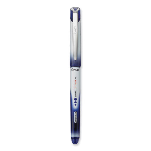 Image of Pilot® VBall Grip Liquid Ink Rollerball Pen, Stick, Extra-Fine 0.5 mm, Blue Ink, Blue/White Barrel, Dozen