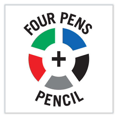 Image of Pilot® Dr. Grip 4 + 1 Multi-Color Ballpoint Pen/Pencil, Retractable, 0.7mm Pen/0.5mm Pencil, Black/Blue/Green/Red Ink, Black Barrel
