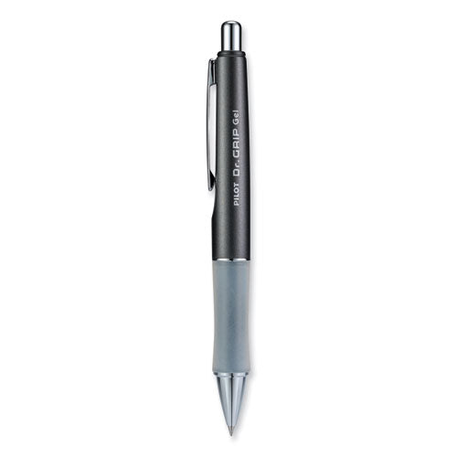 Image of Pilot® Dr. Grip Limited Gel Pen, Retractable, Fine 0.7 Mm, Black Ink, Charcoal Gray Barrel
