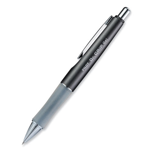 Image of Pilot® Dr. Grip Limited Gel Pen, Retractable, Fine 0.7 Mm, Black Ink, Charcoal Gray Barrel